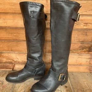Steve Madden Knee High Leather Motorcycle Boot